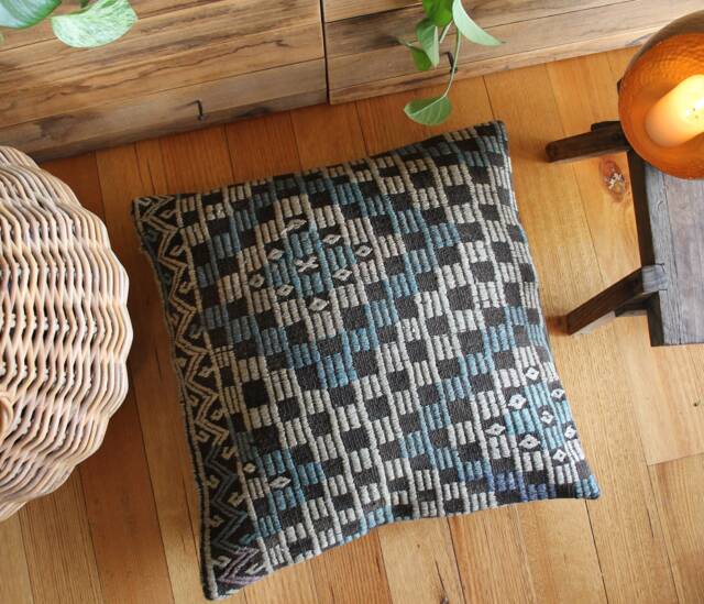 60cm - 24Inch Vintage Kilim Cushion Cover Handwoven Large Floor Sofa Pillow - image 1