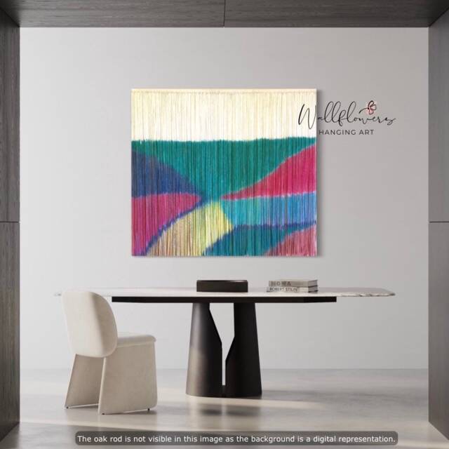 Hand-Dyed Fiber Art Tapestry Modern Geometric Boho Wall Hanging - image 1