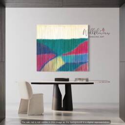 Hand-Dyed Fiber Art Tapestry Modern Geometric Boho Wall Hanging