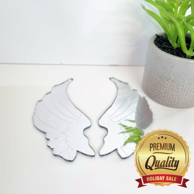 Etched Angel Wings Acrylic Mirror Wall Art Custom Colors & Sizes - image 1
