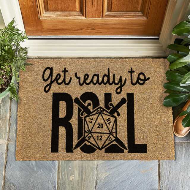 Get Ready To Roll Doormat, Fun Dnd Welcome Mat, Game Night Door Dice Entryway Rug, Housewarming Gift, Gift For Him, Her - image 1