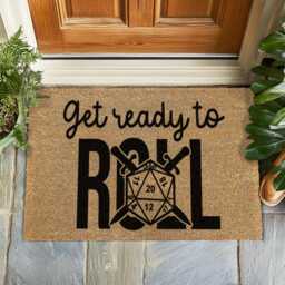 Get Ready To Roll Doormat, Fun Dnd Welcome Mat, Game Night Door Dice Entryway Rug, Housewarming Gift, Gift For Him, Her - thumbnail 1