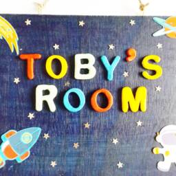 Outer Space Name Plaque Astronauts Solar System Bedroom Door Sign Custom Personalised Childrens Gift - thumbnail 3