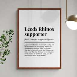 Leeds Rhinos Supporter Funny Definition Sport Rugby Gift Wall Art Print - thumbnail 2