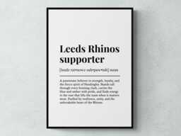 Leeds Rhinos Supporter Funny Definition Sport Rugby Gift Wall Art Print - thumbnail 1