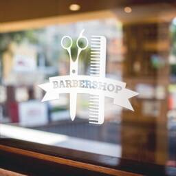 Barber Shop Window Sticker Barbershop Decal Display - thumbnail 3