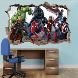 Avengers Wall Art Sticker All Heroes Falcon Spiderman Hulk Thor Boys Bedroom Decor 1155 - thumbnail 3