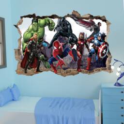 Avengers Wall Art Sticker All Heroes Falcon Spiderman Hulk Thor Boys Bedroom Decor 1155 - thumbnail 2