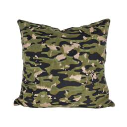 Fortuny Fabric Pillow Case Camo Isole Pattern in Army - Made Italy - thumbnail 1