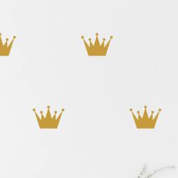 Gold Crown Wall Decal King, Queen Crowns Kids Room Wall Sticker Bedroom Pattern Wallpaper Vinyl Decals Nursery Stickers Home Decor - thumbnail 2