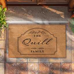 Personalised Last Name Doormat - Elegant Arched Cartouche Border - Custom Family Welcome Mat New Home Gift - thumbnail 4