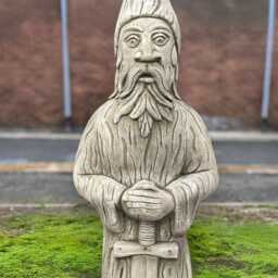 Concrete Wizard With Sword Figurine Garden Statue Stone Outdoor Man Sculpture Cement Magician Decor Handmade Ornament Yard Art - thumbnail 2