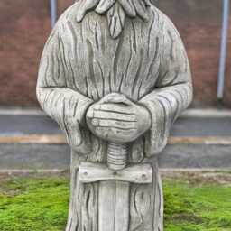 Concrete Wizard With Sword Figurine Garden Statue Stone Outdoor Man Sculpture Cement Magician Decor Handmade Ornament Yard Art - thumbnail 4