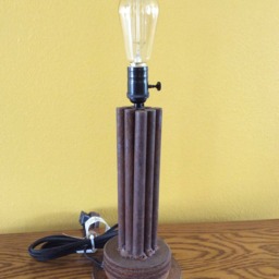 Heavy Vintage Steel Steampunk Lamp - thumbnail 2