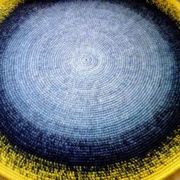 Handmade Wool Round Rug Modern Crochet Carpet, Custom Colors - thumbnail 3