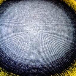 Handmade Wool Round Rug Modern Crochet Carpet, Custom Colors - thumbnail 4