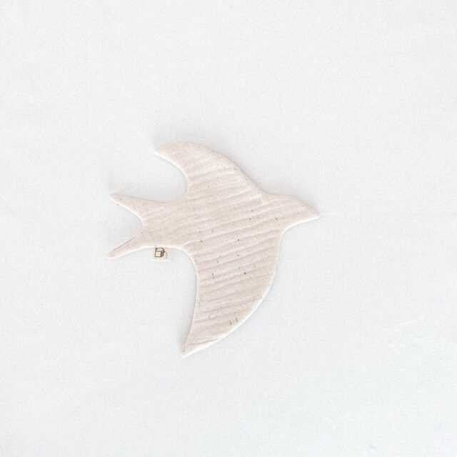 Handmade White Swallow Wall Decor - Organic Cotton & Natural Linen Nursery Or Kids Room Decoration Neutral Baby Gift - image 1