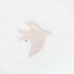 Handmade White Swallow Wall Decor - Organic Cotton & Natural Linen Nursery Or Kids Room Decoration Neutral Baby Gift - thumbnail 1