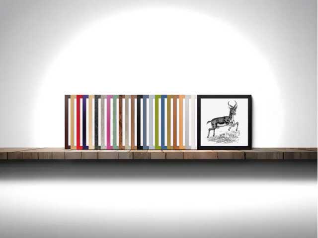 Square Photo Frame Wooden Effect Picture Poster Modern Rainbow Colors Frames Home Decor Wall Art Best Birthday Gift - image 1