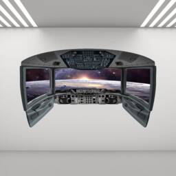 Galaxy Wall Decal - Space Shuttle Cockpit Window Mural Aviation Art Spaceship Stickers - Cp10 - thumbnail 1