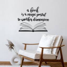 Open Book Quote Vinyl Wall Decal Library Home Interior Reading Corner Decor Art Stickers Mural - 2869Di - thumbnail 1