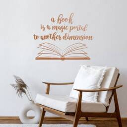 Open Book Quote Vinyl Wall Decal Library Home Interior Reading Corner Decor Art Stickers Mural - 2869Di - thumbnail 2