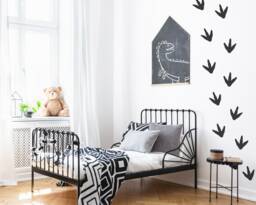 Dinosaur Footprint Decals - Kids Room Wall Stickers, Decor, Modern Minimalist Art, Unique Nursery Decor - thumbnail 1