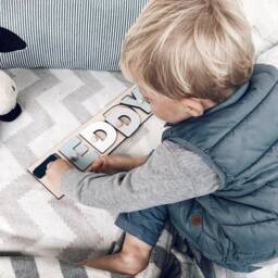 Personalized Wooden Name Puzzle With Pegs - Educational Baby Toy Gift