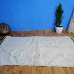 Authentic Beni Ourain Rug Moroccan Wool, White & Black, Custom Rug - thumbnail 3