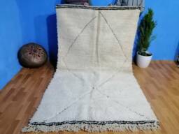 Authentic Beni Ourain Rug Moroccan Wool, White & Black, Custom Rug - thumbnail 1