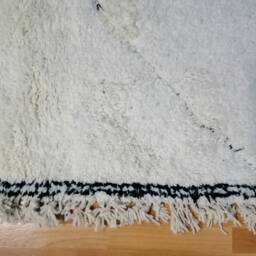Authentic Beni Ourain Rug Moroccan Wool, White & Black, Custom Rug - thumbnail 4