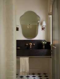 Bathroom Mirror - Italian Style Shield Wall Brass Mirrors , Vanity - thumbnail 1