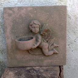 Tealight Angel Candle Relief Mural Art Sandstone Antique Look X 25 - thumbnail 2
