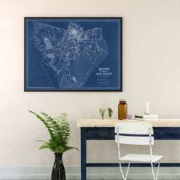 Antique Map Print South New Haven City, Vintage Style - Photo, Matte, Or Canvas - thumbnail 2