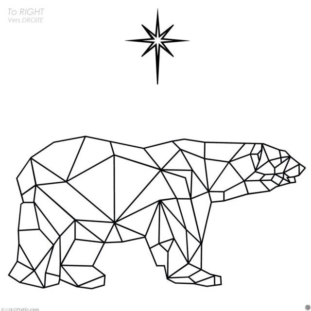 Polygonal Polar Bear Wall Decal Geometric Triangle Sticker - image 1