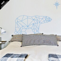 Polygonal Polar Bear Wall Decal Geometric Triangle Sticker - thumbnail 2