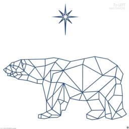 Polygonal Polar Bear Wall Decal Geometric Triangle Sticker - thumbnail 3