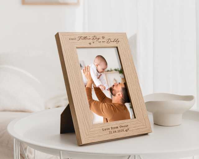 First Father's Day As My Daddy Gift - Personalised Photo Frame 1st Fathers Daddy, Grandad, Grandpa, Nonno - image 1