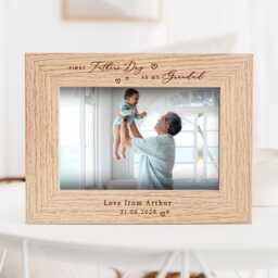First Father's Day As My Daddy Gift - Personalised Photo Frame 1st Fathers Daddy, Grandad, Grandpa, Nonno - thumbnail 2