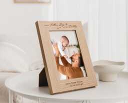 First Father's Day As My Daddy Gift - Personalised Photo Frame 1st Fathers Daddy, Grandad, Grandpa, Nonno - thumbnail 1