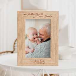First Father's Day As My Daddy Gift - Personalised Photo Frame 1st Fathers Daddy, Grandad, Grandpa, Nonno - thumbnail 3