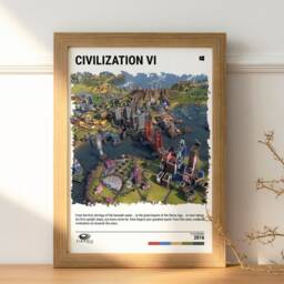 Civ 6 - 2016 Poster - Video Game Wall Art Print Gaming Gift A5-A4-A3-A2-A1 Unframed Canvas For Frame Or Hanger - thumbnail 2