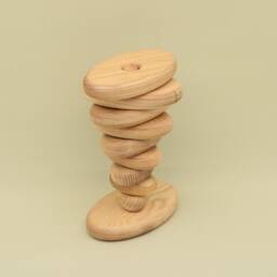 Handmade Wooden Stacking Toy, Montessori Oval Pyramid - thumbnail 1