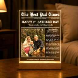 Personalized First Father's Day Led Night Light, Gift From Kids, New Dad Gift, Best Ever Keepsake