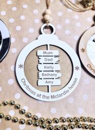 Personalised Christmas Sign Post Bauble, Custom Tree Decor - thumbnail 1