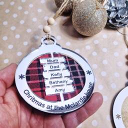 Personalised Christmas Sign Post Bauble, Custom Tree Decor - thumbnail 3