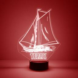 Light Up Sail Boat, Custom Engraved Night Light, Personalized Free, 16 Color Options With Remote Control, Boat - thumbnail 4