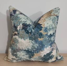 Linwood Omega Prints English Oak Teal & Velvet Cushion Cover 45x45 cm