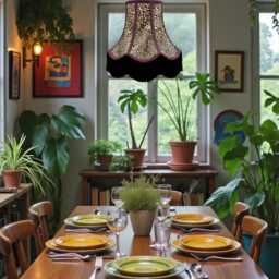 stunning Handmade Lynx Animal Print Lampshade With Black Fringe, Made in The UK - Animal Fabric Lamp Shades - thumbnail 3