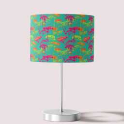 Bright Green Pink Cow Parsley Print Velvet Lampshade 25cm 30cm 35cm 40cm 45cm - Drum Lamp Shade Handmade Home Decor Ceiling Floral - thumbnail 2